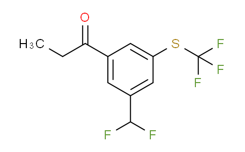 CAS No. 1805890-63-4, 1-(3-(Difluoromethyl)-5-(trifluoromethylthio)phenyl)propan-1-one