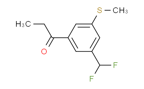 CAS No. 1805888-73-6, 1-(3-(Difluoromethyl)-5-(methylthio)phenyl)propan-1-one