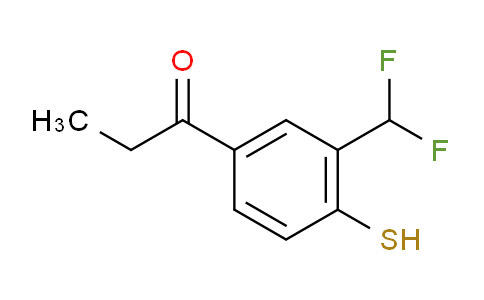 CAS No. 1806605-66-2, 1-(3-(Difluoromethyl)-4-mercaptophenyl)propan-1-one