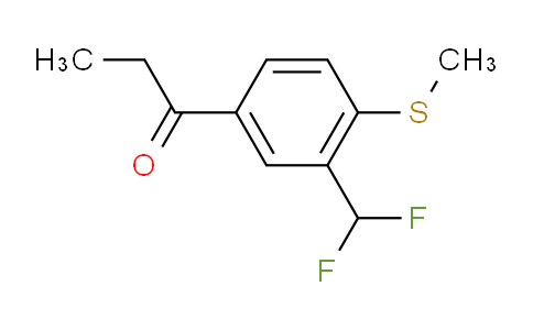 CAS No. 1804034-84-1, 1-(3-(Difluoromethyl)-4-(methylthio)phenyl)propan-1-one