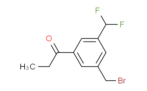 CAS No. 1804230-38-3, 1-(3-(Bromomethyl)-5-(difluoromethyl)phenyl)propan-1-one