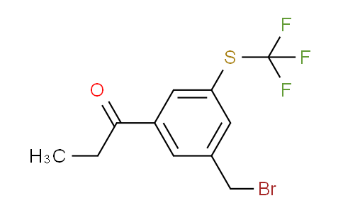 CAS No. 1806548-81-1, 1-(3-(Bromomethyl)-5-(trifluoromethylthio)phenyl)propan-1-one