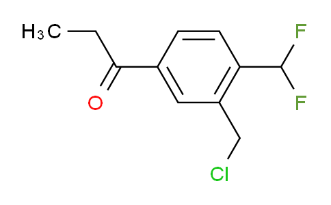 CAS No. 1804260-52-3, 1-(3-(Chloromethyl)-4-(difluoromethyl)phenyl)propan-1-one