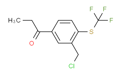 CAS No. 1804182-07-7, 1-(3-(Chloromethyl)-4-(trifluoromethylthio)phenyl)propan-1-one