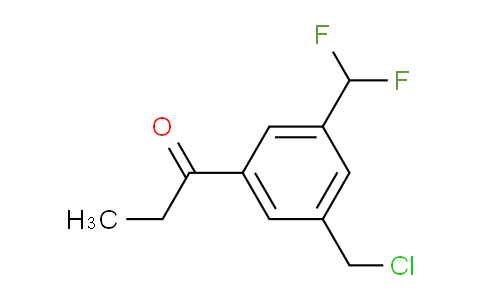 CAS No. 1803710-96-4, 1-(3-(Chloromethyl)-5-(difluoromethyl)phenyl)propan-1-one