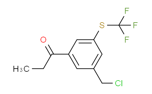 CAS No. 1805915-66-5, 1-(3-(Chloromethyl)-5-(trifluoromethylthio)phenyl)propan-1-one