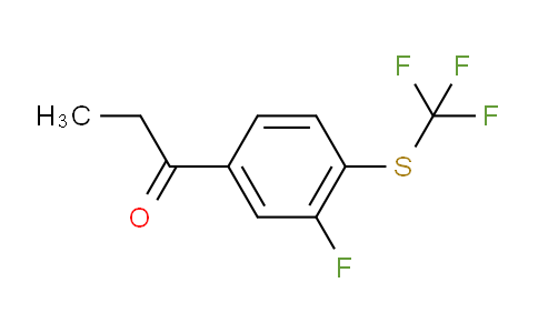 CAS No. 1805723-09-4, 1-(3-Fluoro-4-(trifluoromethylthio)phenyl)propan-1-one