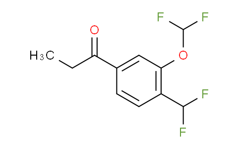 CAS No. 1804149-24-3, 1-(3-(Difluoromethoxy)-4-(difluoromethyl)phenyl)propan-1-one