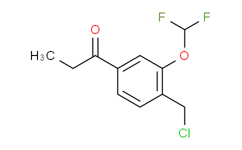 CAS No. 1804127-16-9, 1-(4-(Chloromethyl)-3-(difluoromethoxy)phenyl)propan-1-one