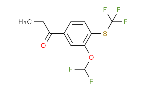 CAS No. 1806550-91-3, 1-(3-(Difluoromethoxy)-4-(trifluoromethylthio)phenyl)propan-1-one