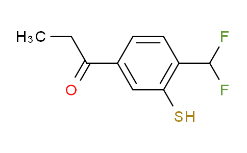 CAS No. 1804280-93-0, 1-(4-(Difluoromethyl)-3-mercaptophenyl)propan-1-one