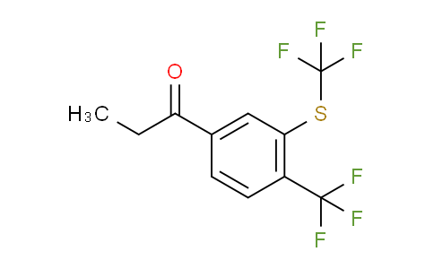 CAS No. 1804249-91-9, 1-(4-(Trifluoromethyl)-3-(trifluoromethylthio)phenyl)propan-1-one