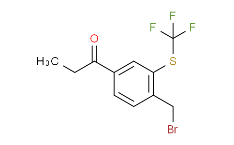 CAS No. 1804233-41-7, 1-(4-(Bromomethyl)-3-(trifluoromethylthio)phenyl)propan-1-one
