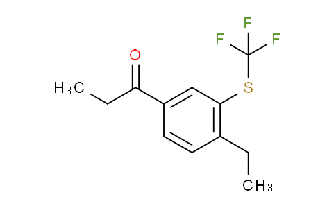 CAS No. 1806626-76-5, 1-(4-Ethyl-3-(trifluoromethylthio)phenyl)propan-1-one