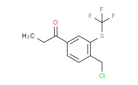 CAS No. 1806548-93-5, 1-(4-(Chloromethyl)-3-(trifluoromethylthio)phenyl)propan-1-one
