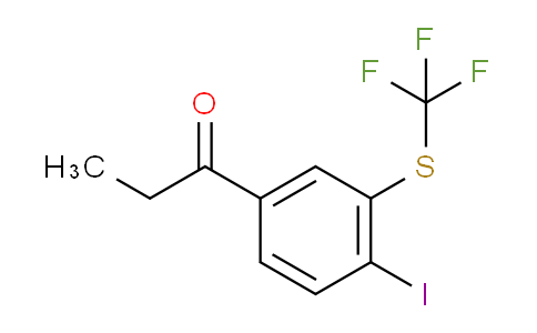 CAS No. 1805715-06-3, 1-(4-Iodo-3-(trifluoromethylthio)phenyl)propan-1-one