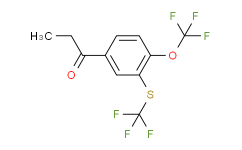 CAS No. 1804243-18-2, 1-(4-(Trifluoromethoxy)-3-(trifluoromethylthio)phenyl)propan-1-one