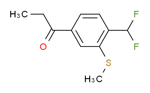 CAS No. 1805707-94-1, 1-(4-(Difluoromethyl)-3-(methylthio)phenyl)propan-1-one