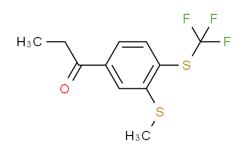 CAS No. 1806709-33-0, 1-(3-(Methylthio)-4-(trifluoromethylthio)phenyl)propan-1-one