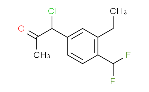 CAS No. 1805730-58-8, 1-Chloro-1-(4-(difluoromethyl)-3-ethylphenyl)propan-2-one