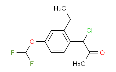 CAS No. 1804081-30-8, 1-Chloro-1-(4-(difluoromethoxy)-2-ethylphenyl)propan-2-one