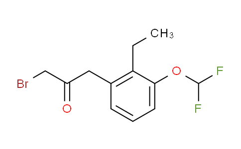 CAS No. 1803893-43-7, 1-Bromo-3-(3-(difluoromethoxy)-2-ethylphenyl)propan-2-one