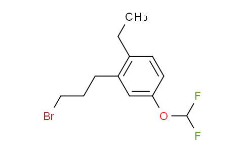 CAS No. 1804142-17-3, 1-(3-Bromopropyl)-5-(difluoromethoxy)-2-ethylbenzene