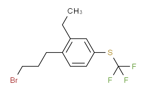 CAS No. 1805699-01-7, 1-(3-Bromopropyl)-2-ethyl-4-(trifluoromethylthio)benzene