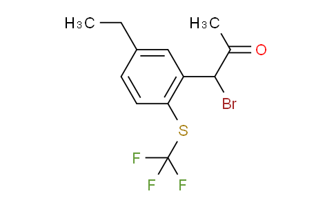 CAS No. 1806560-30-4, 1-Bromo-1-(5-ethyl-2-(trifluoromethylthio)phenyl)propan-2-one