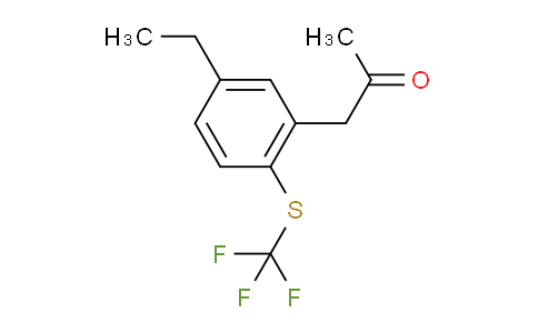 CAS No. 1806560-24-6, 1-(5-Ethyl-2-(trifluoromethylthio)phenyl)propan-2-one
