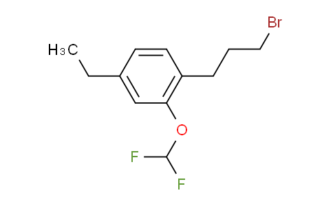 CAS No. 1804134-81-3, 1-(3-Bromopropyl)-2-(difluoromethoxy)-4-ethylbenzene