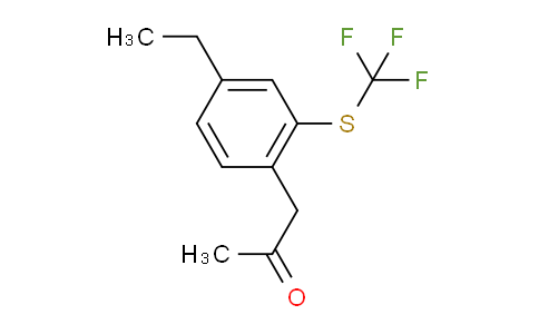 CAS No. 1805854-01-6, 1-(4-Ethyl-2-(trifluoromethylthio)phenyl)propan-2-one