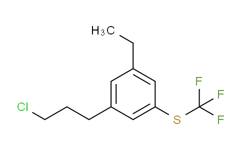 CAS No. 1805699-07-3, 1-(3-Chloropropyl)-3-ethyl-5-(trifluoromethylthio)benzene