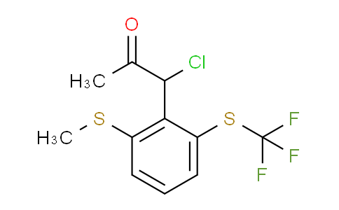 CAS No. 1805843-67-7, 1-Chloro-1-(2-(methylthio)-6-(trifluoromethylthio)phenyl)propan-2-one