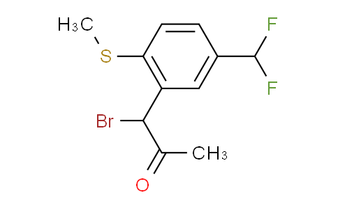CAS No. 1806677-20-2, 1-Bromo-1-(5-(difluoromethyl)-2-(methylthio)phenyl)propan-2-one