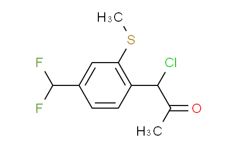 CAS No. 1804238-96-7, 1-Chloro-1-(4-(difluoromethyl)-2-(methylthio)phenyl)propan-2-one