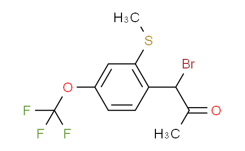CAS No. 1805754-90-8, 1-Bromo-1-(2-(methylthio)-4-(trifluoromethoxy)phenyl)propan-2-one