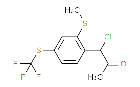 CAS No. 1806455-06-0, 1-Chloro-1-(2-(methylthio)-4-(trifluoromethylthio)phenyl)propan-2-one