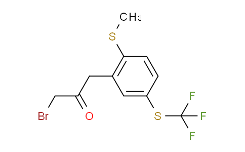 CAS No. 1806501-90-5, 1-Bromo-3-(2-(methylthio)-5-(trifluoromethylthio)phenyl)propan-2-one