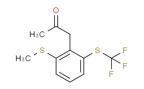 CAS No. 1805748-60-0, 1-(2-(Methylthio)-6-(trifluoromethylthio)phenyl)propan-2-one