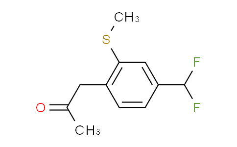 CAS No. 1806477-83-7, 1-(4-(Difluoromethyl)-2-(methylthio)phenyl)propan-2-one