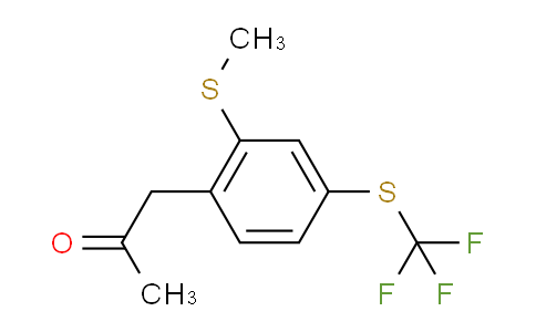 CAS No. 1805915-03-0, 1-(2-(Methylthio)-4-(trifluoromethylthio)phenyl)propan-2-one