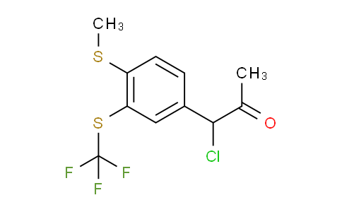 CAS No. 1805696-74-5, 1-Chloro-1-(4-(methylthio)-3-(trifluoromethylthio)phenyl)propan-2-one