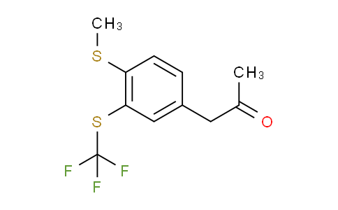 CAS No. 1806658-86-5, 1-(4-(Methylthio)-3-(trifluoromethylthio)phenyl)propan-2-one