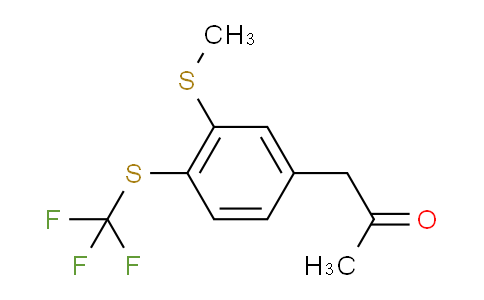 CAS No. 1804245-34-8, 1-(3-(Methylthio)-4-(trifluoromethylthio)phenyl)propan-2-one