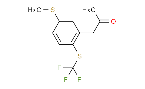CAS No. 1805887-68-6, 1-(5-(Methylthio)-2-(trifluoromethylthio)phenyl)propan-2-one