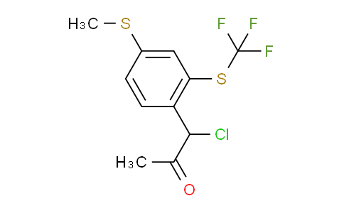 CAS No. 1805887-89-1, 1-Chloro-1-(4-(methylthio)-2-(trifluoromethylthio)phenyl)propan-2-one