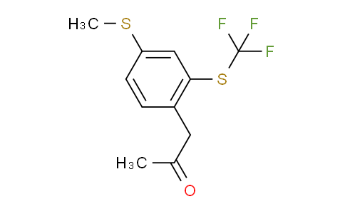 CAS No. 1805751-63-6, 1-(4-(Methylthio)-2-(trifluoromethylthio)phenyl)propan-2-one