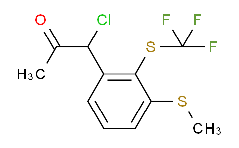 CAS No. 1806501-95-0, 1-Chloro-1-(3-(methylthio)-2-(trifluoromethylthio)phenyl)propan-2-one