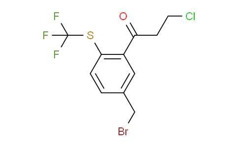 CAS No. 1806549-01-8, 1-(5-(Bromomethyl)-2-(trifluoromethylthio)phenyl)-3-chloropropan-1-one